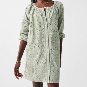 Faherty Valencia Eyelet Dress Desert Sage